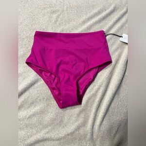 Shade & Shore Women’s High Waist Bikini Swim Bottoms XS (0-2) NWT Fuchsia